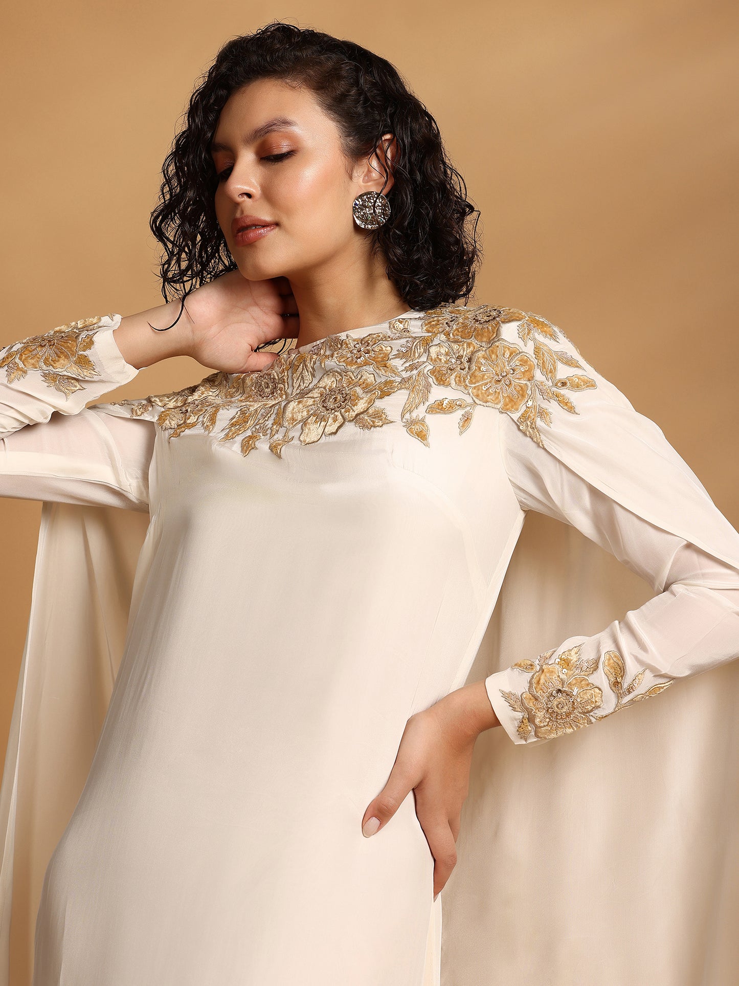 Long Sleeve Maxi Dress - Ecru