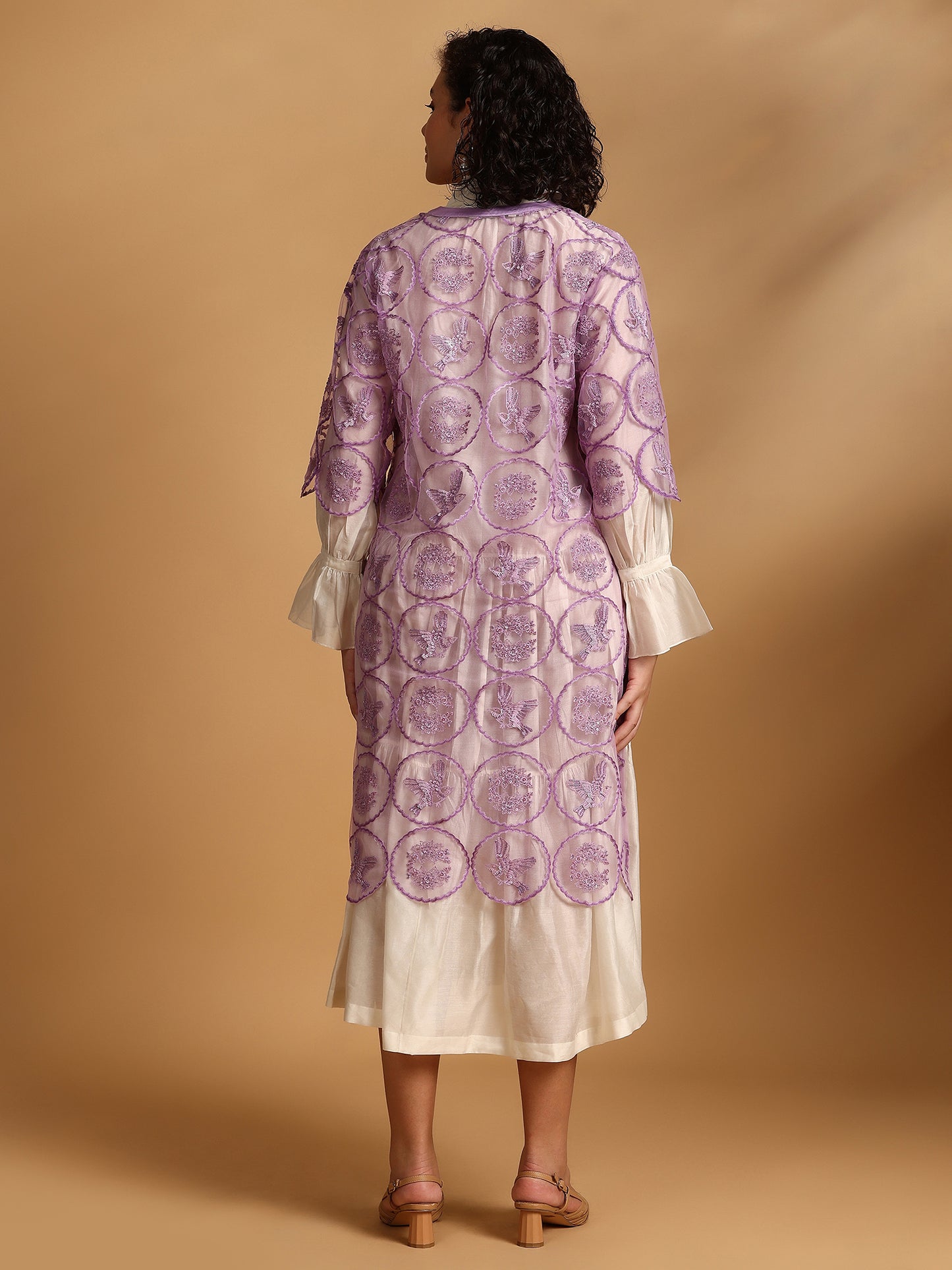Embelished Lace Dress - Purple