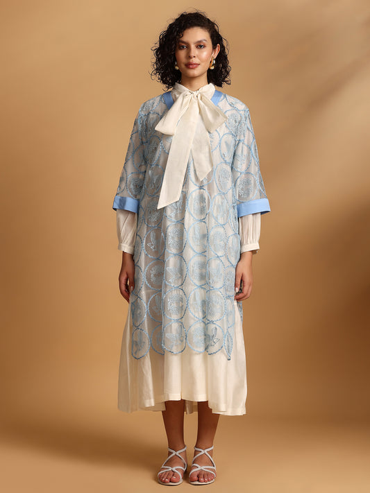 Embelished Lace Dress - Blue