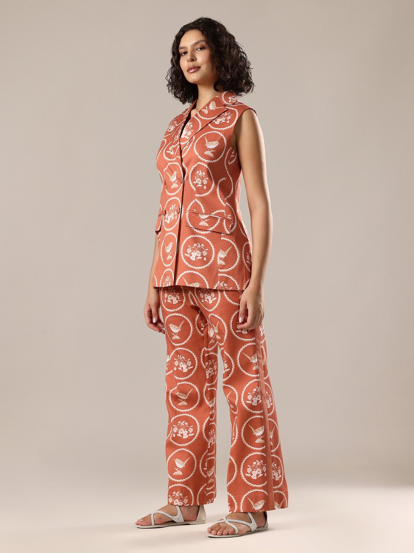 Pant Suit Set - Apricot