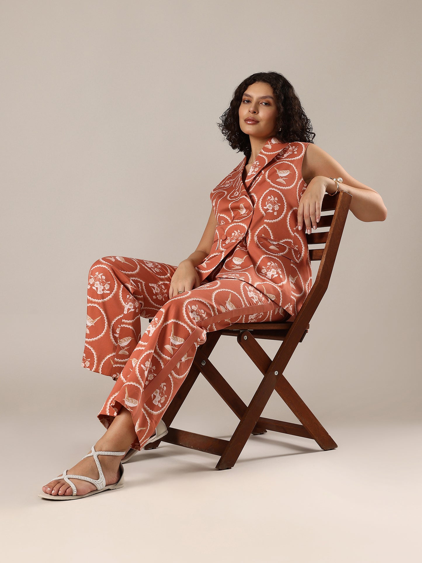 Pant Suit Set - Apricot