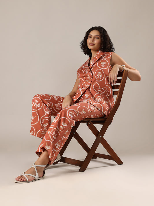 Pant Suit Set - Apricot