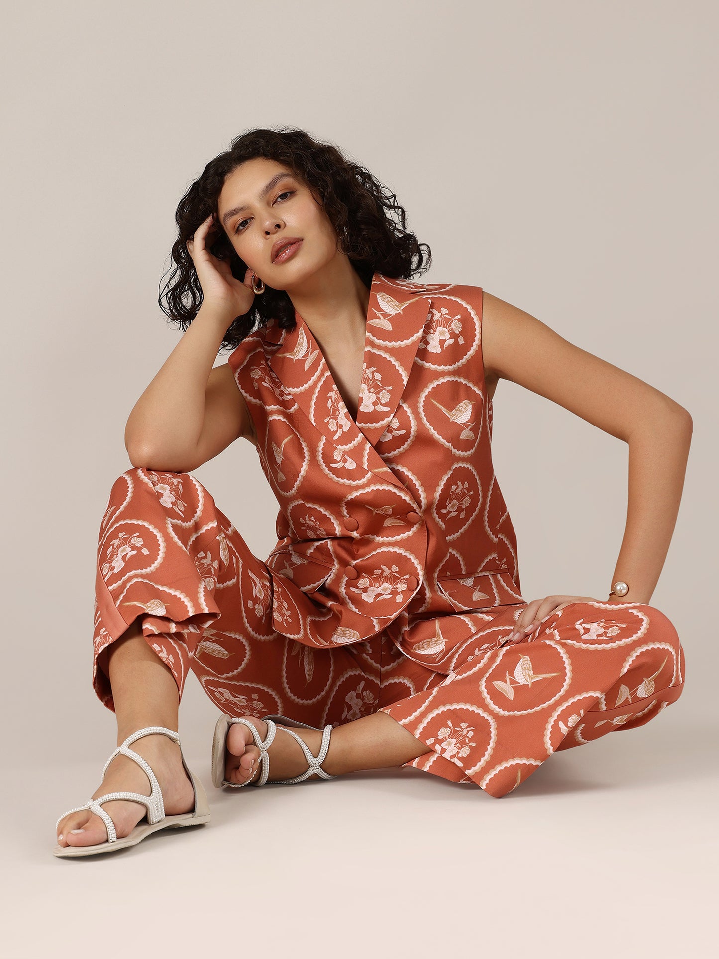 Pant Suit Set - Apricot