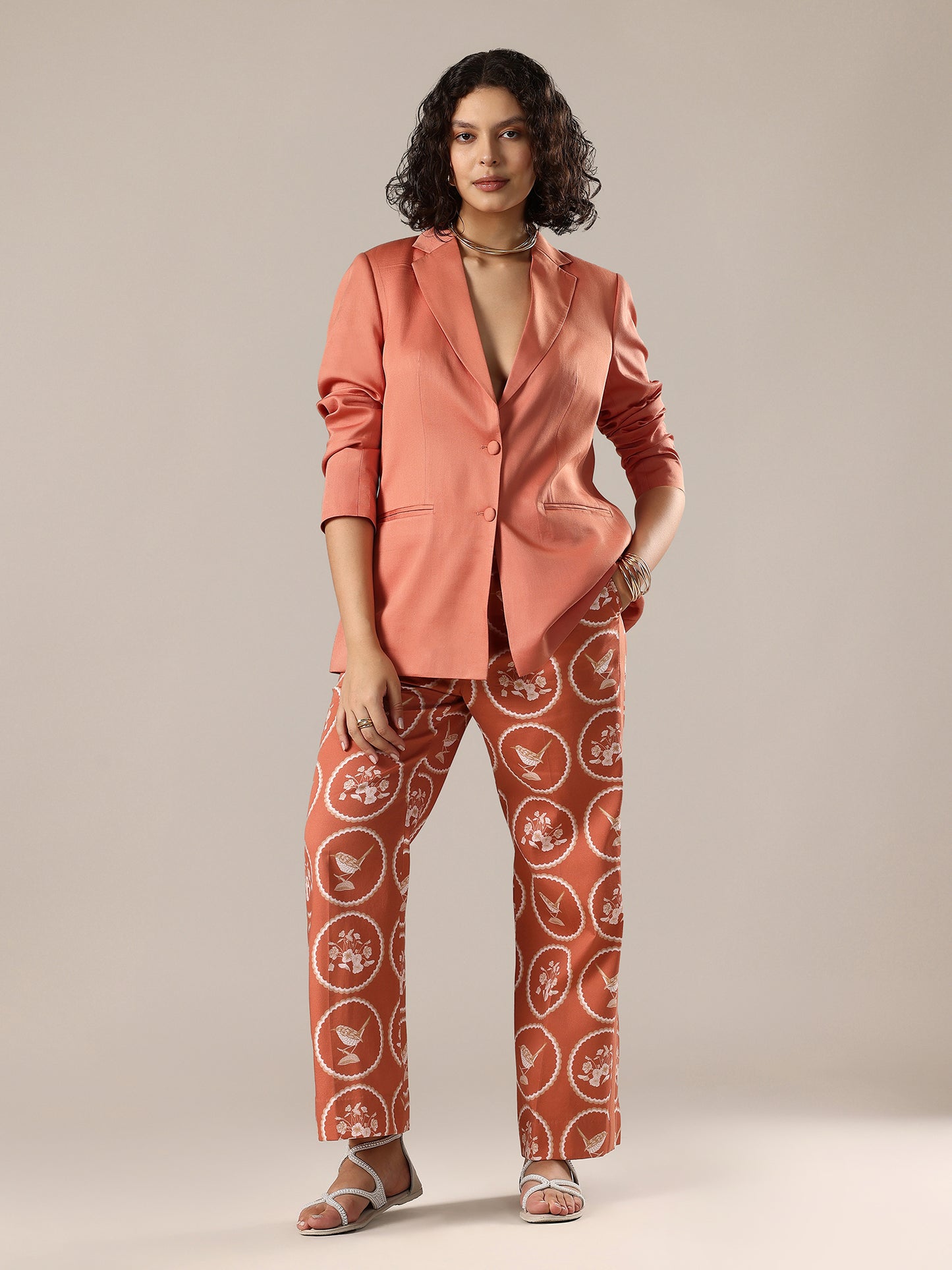Pant Suit Set - Apricot