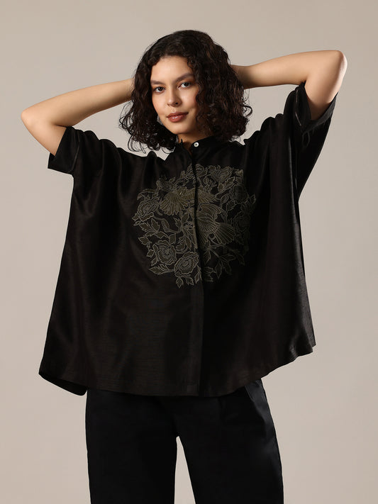 Embroidered Co-Ord Set - Black