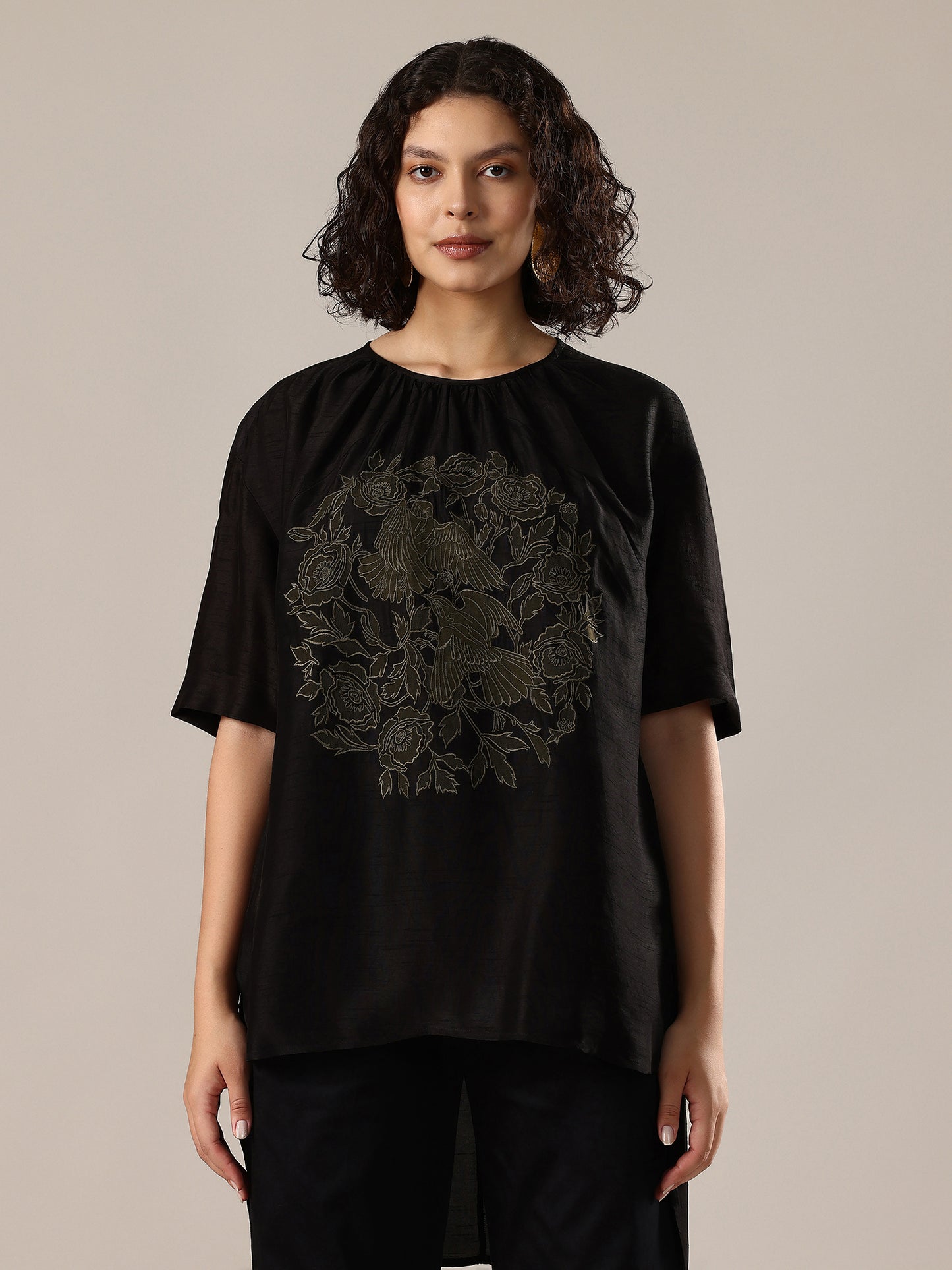 Embroidered Co-Ord Set - Black