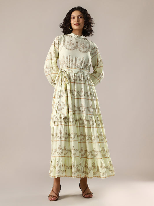 Tiered Long Dress - Yellow