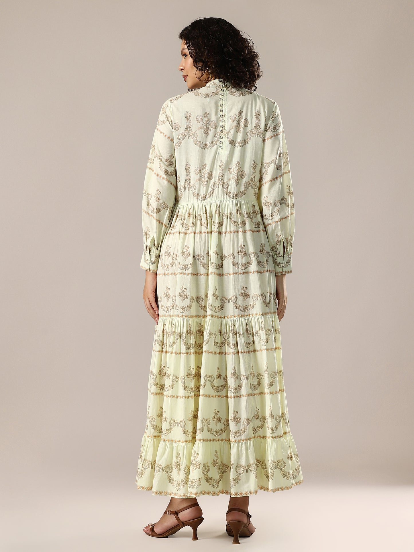 Tiered Long Dress - Yellow