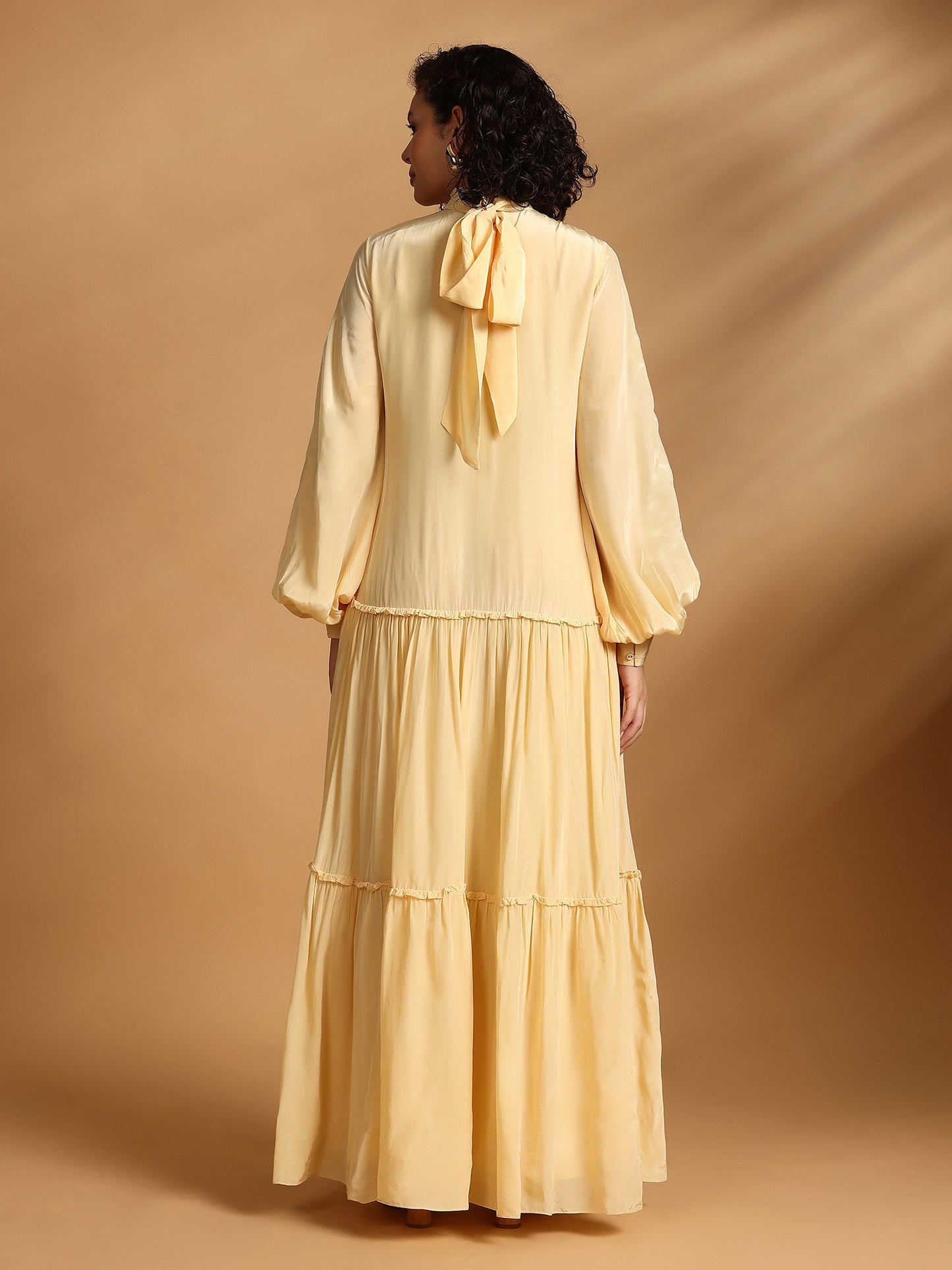 Long Sleeve Maxi Dress - Yellow