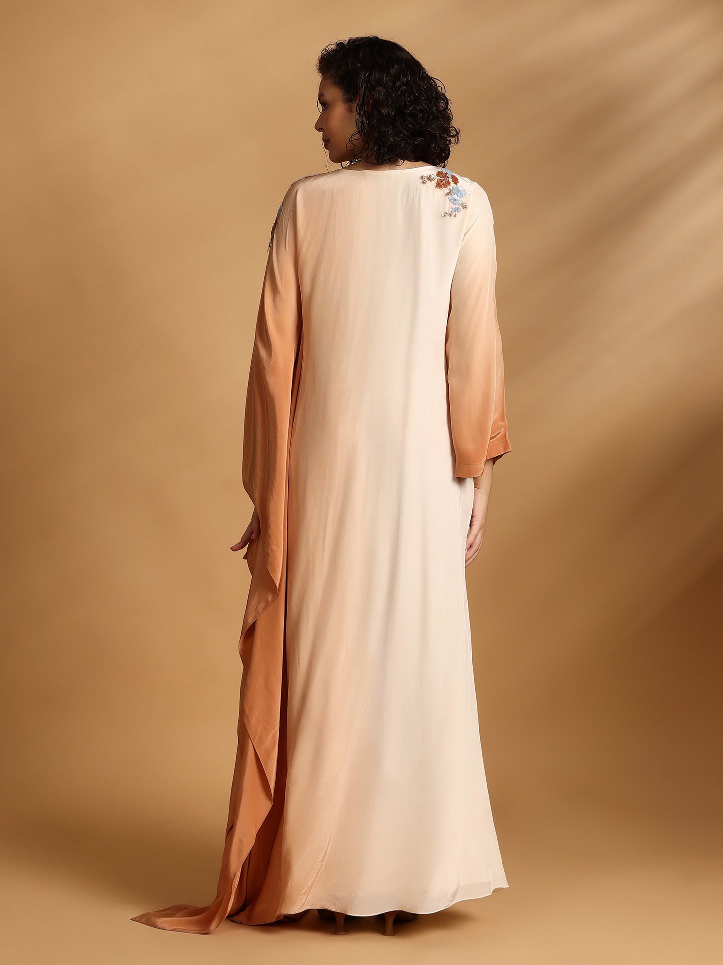 Long Sleeve Maxi Dress - Ecru Rust