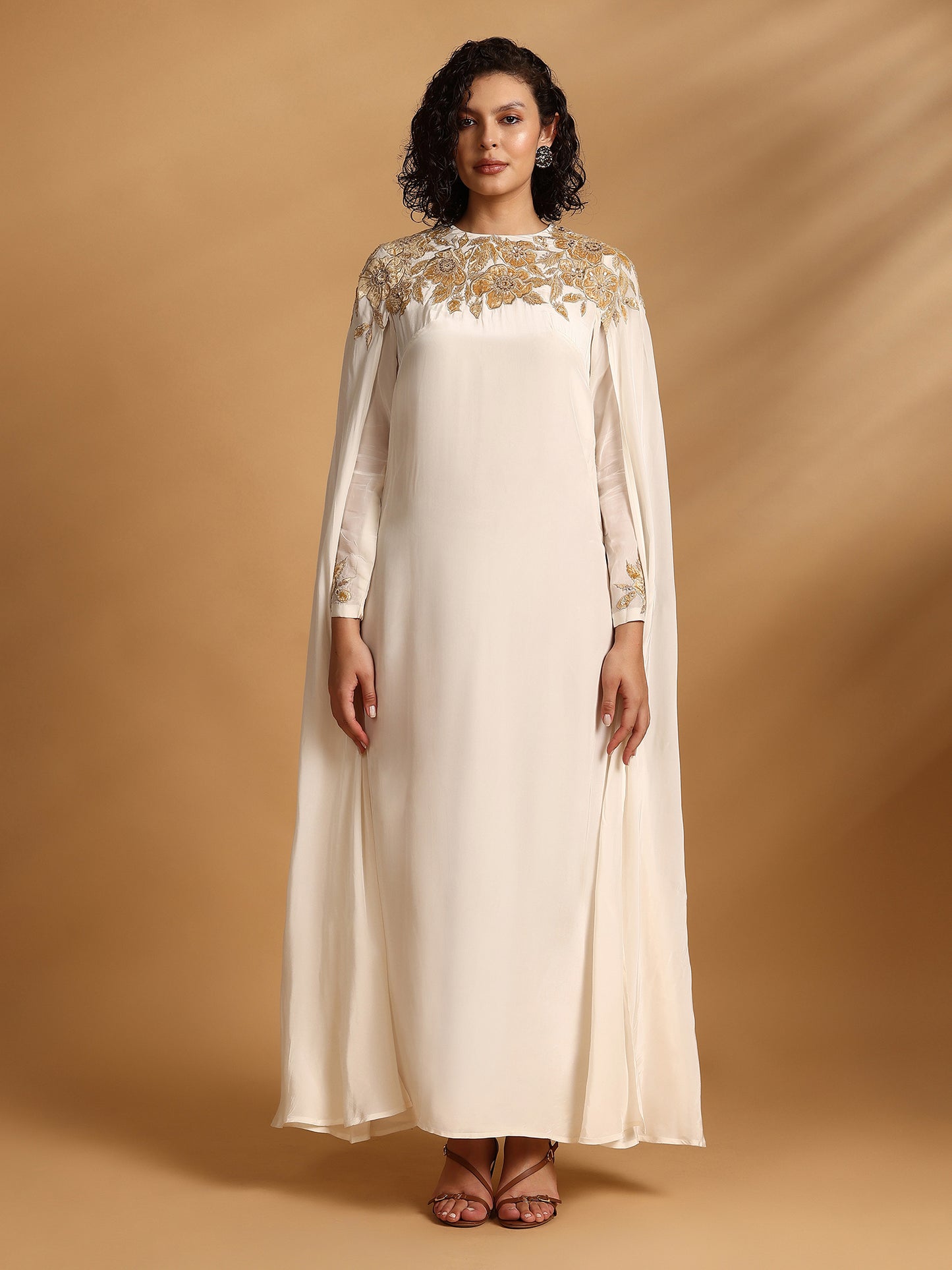 Long Sleeve Maxi Dress - Ecru