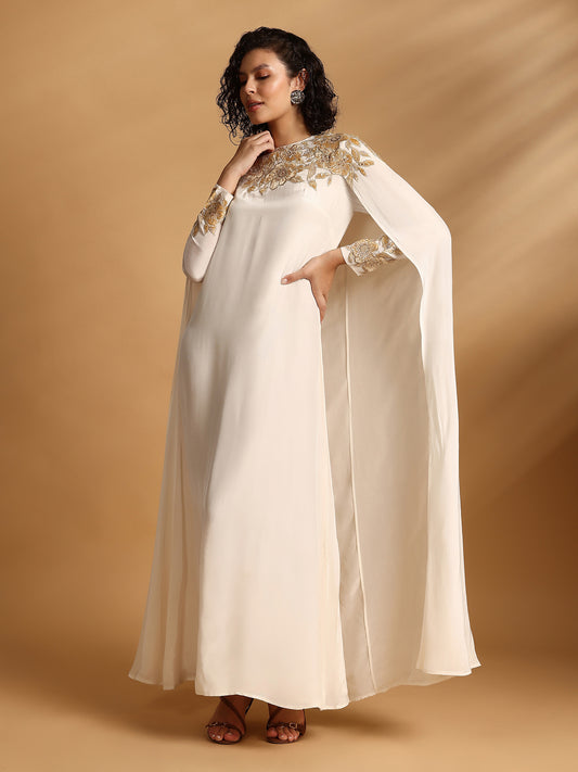 Long Sleeve Maxi Dress - Ecru