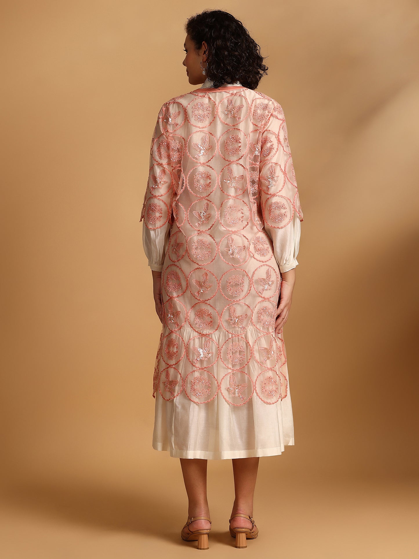 Embelished Lace Dress - Blush