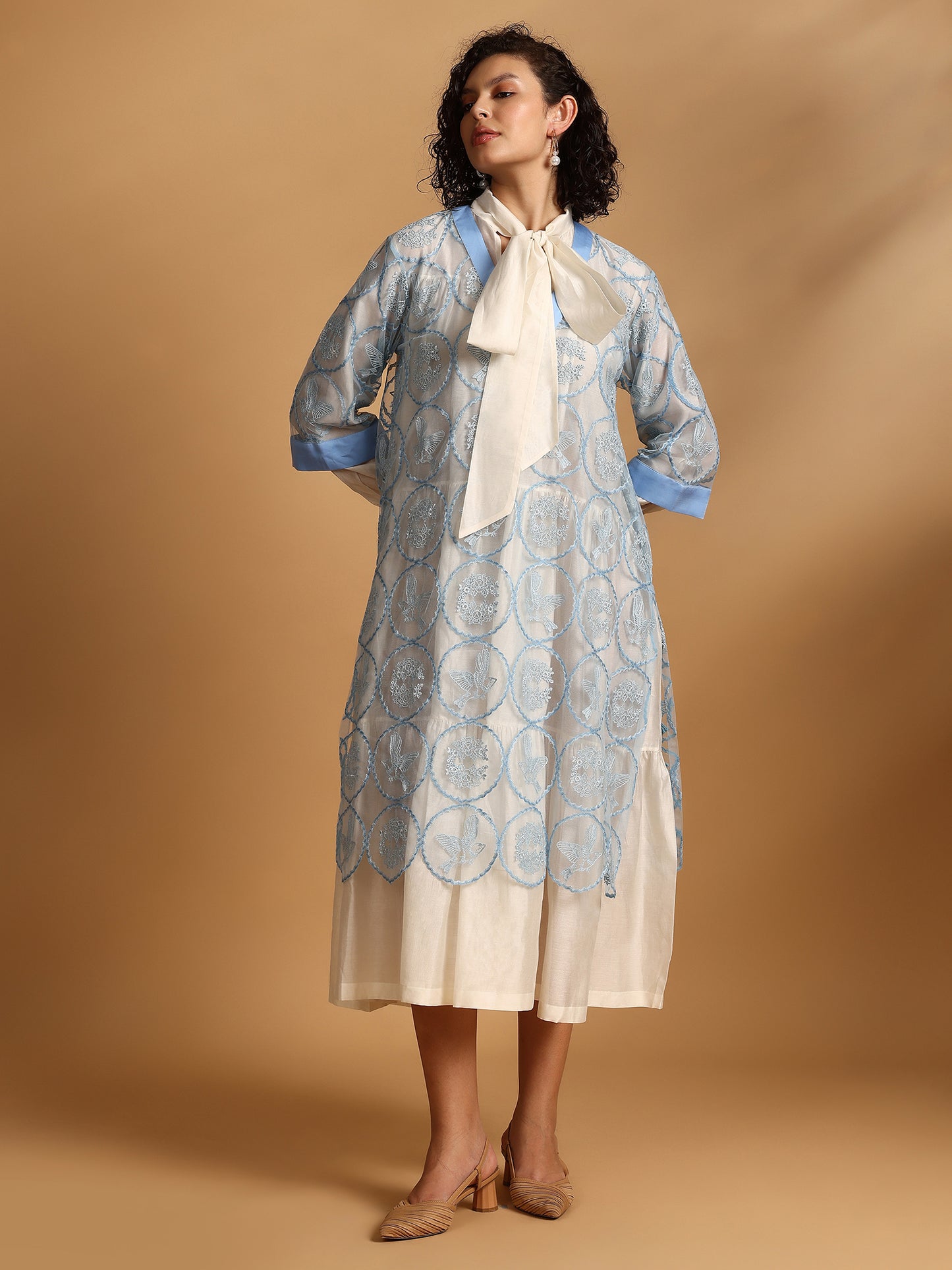 Embelished Lace Dress - Blue