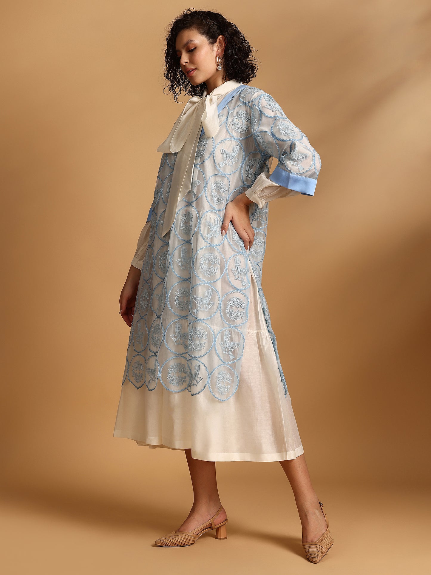 Embelished Lace Dress - Blue