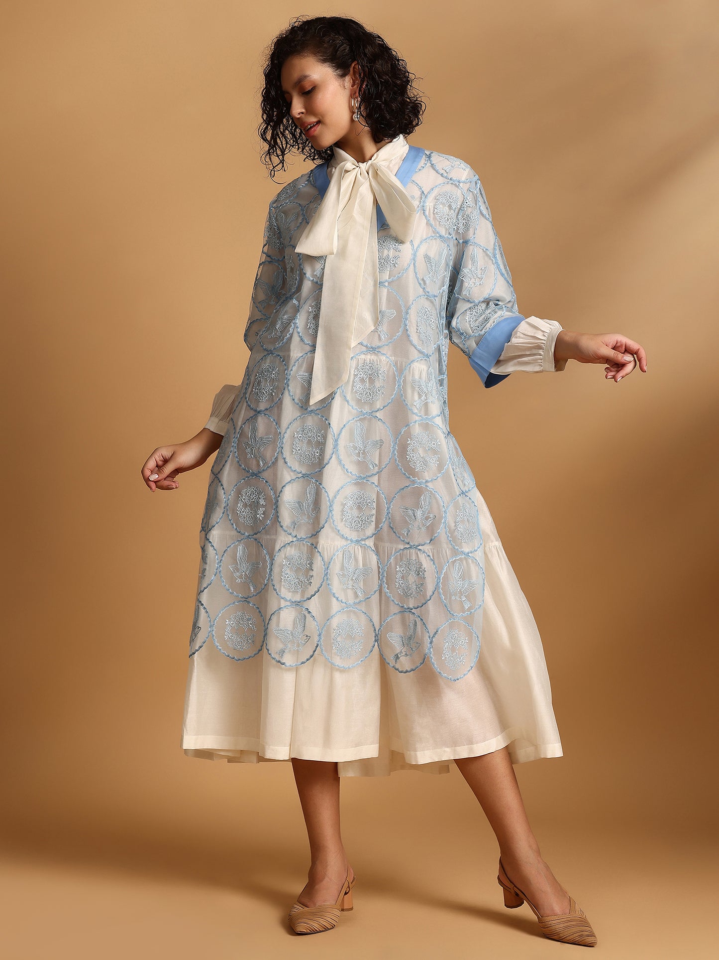 Embelished Lace Dress - Blue