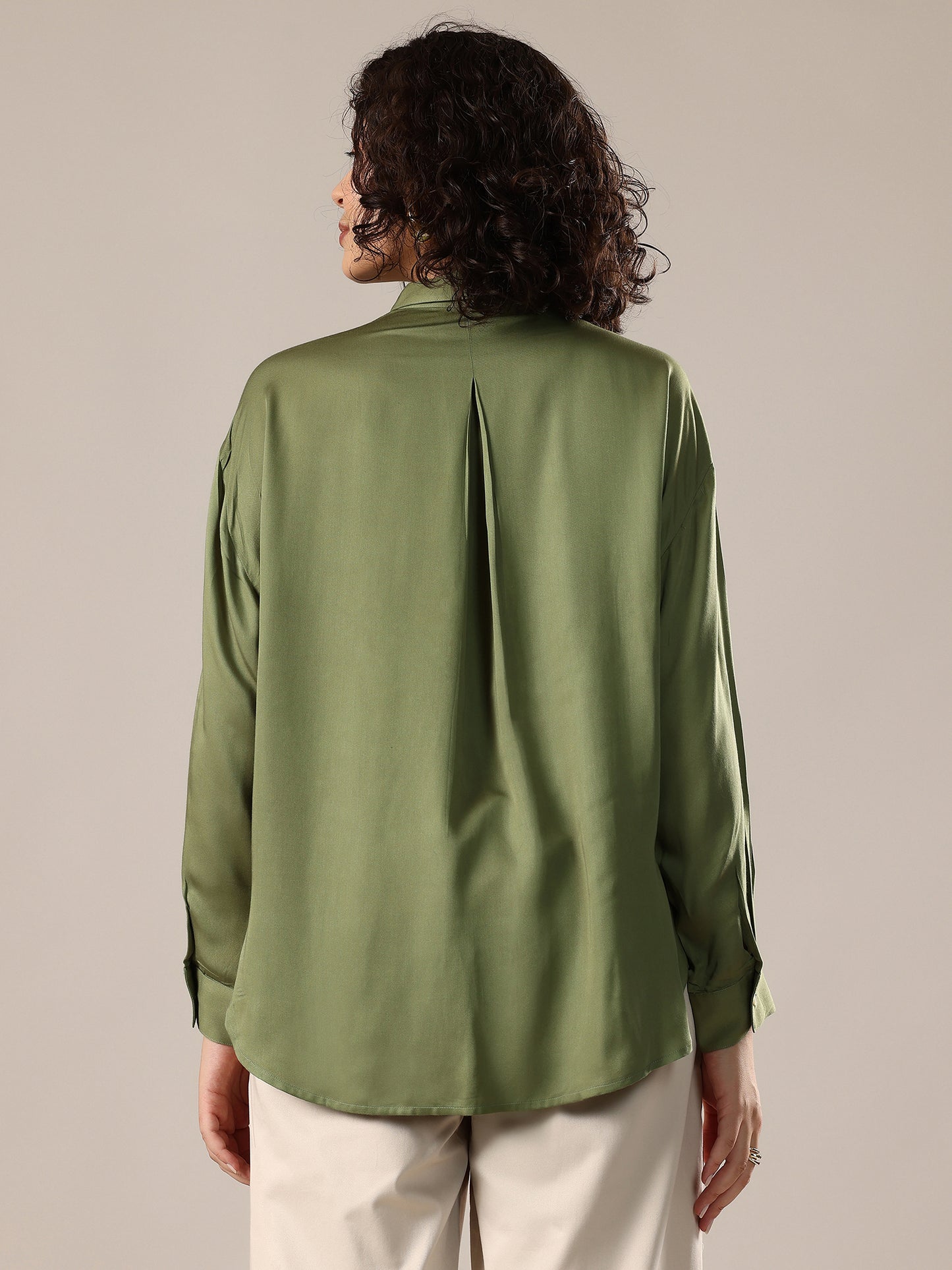 Embelished Oversized Shirt - Green