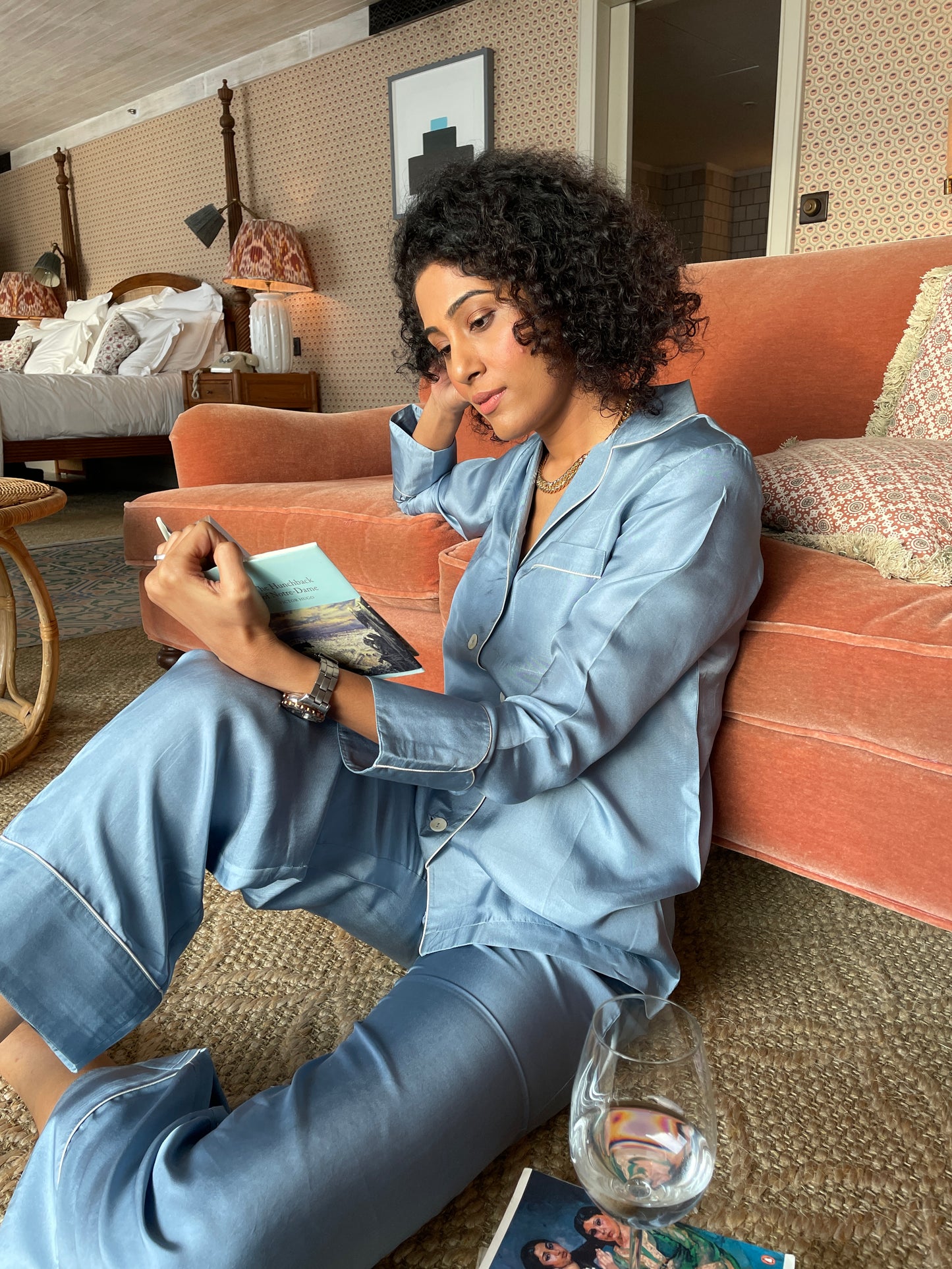 Button down long sleeve pyjama, with contrast piping by AltSleep. Indulge in luxury sleepwear with our signature collection by AltSleep. From stylish pyjamas to elegant kaftans, made-to-order our brand offers sleep solutions exclusively made for you. We believe in conscious fashion, provide customisations beyond standard sizes of XS to XL using superior fabrics for the best quality night wear.