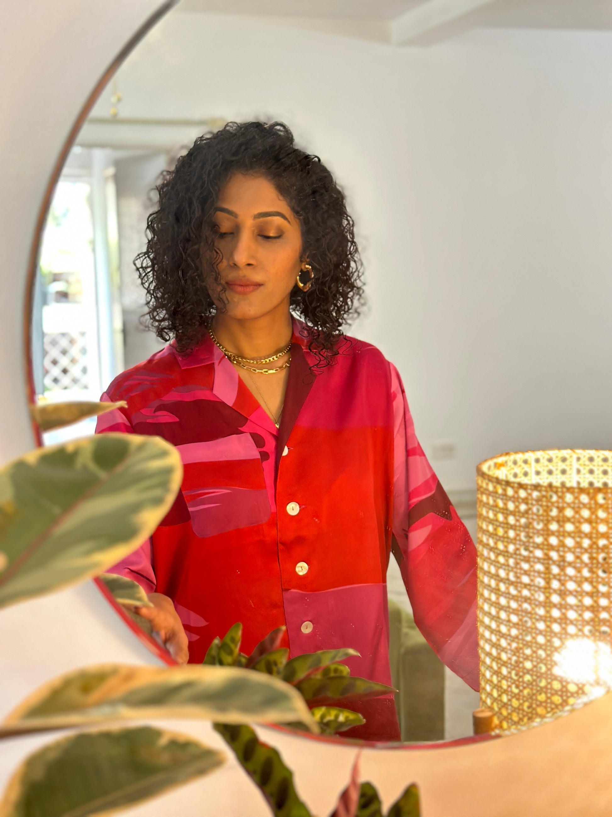 Printed, cropped sleeve button down pyjama set by AltSleep. Indulge in luxury sleepwear with our signature collection by AltSleep. From stylish pyjamas to elegant kaftans, made-to-order our brand offers sleep solutions exclusively made for you. We believe in conscious fashion, provide customisations beyond standard sizes of XS to XL using superior fabrics for the best quality night wear.